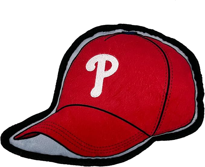 Pets First MLB Philadelphia Phillies Baseball Cap Tough Toy for Dogs, Best MLB Dog Toy with Team Logo