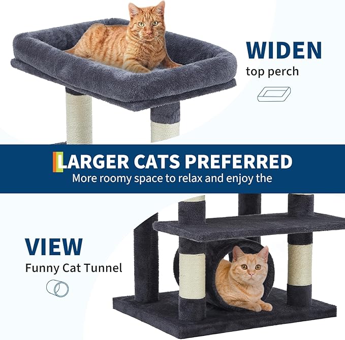 GarveeLife Cat Tree for Large Cat 74", Cat Tower Tree for Indoor Cats with 11 Scratching Posts, Hammock, Large Top Perch,Toy Balls, Condo, Sturdy Heavy Duty House for Adult Big Cats