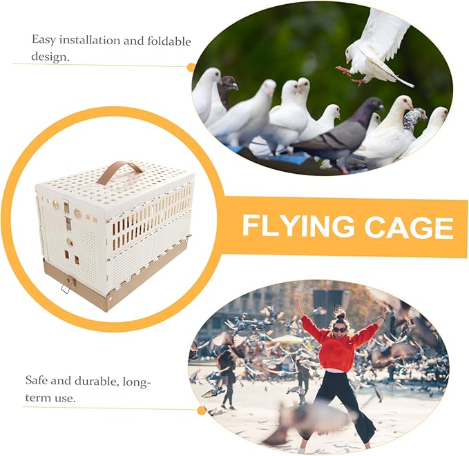 YARNOW Foldable Portable Pigeon Cage Kit for Travel and Training Breathable Abs Design Easy Assembly with Smooth Edges Compact for Outdoor Use