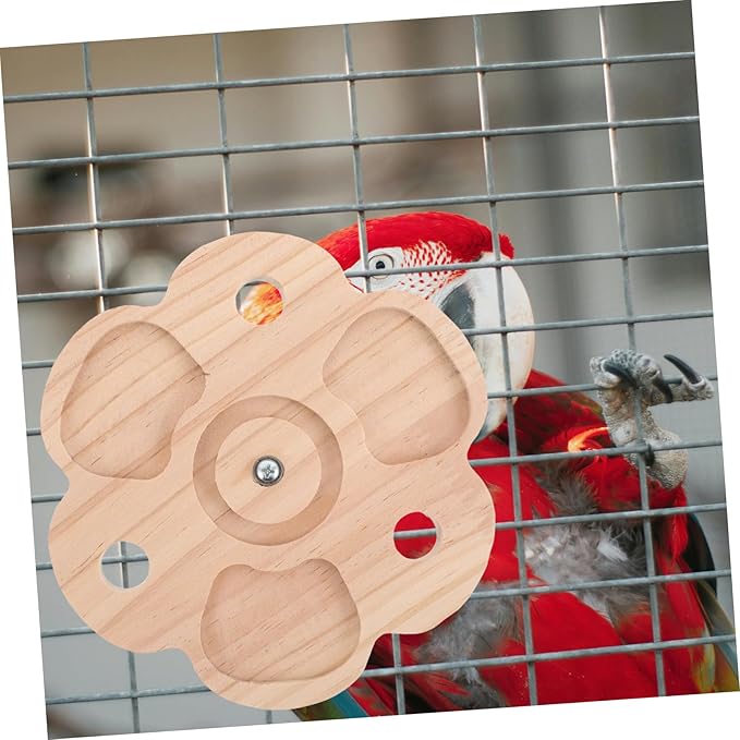 Kisangel Chinchilla Chew Toy with Flower Design Interactive Rotation Wheel for Small Pets Rabbit Bird Cage Accessory for Exercise and Enrichment Easy to Assemble and Multi-Purpose