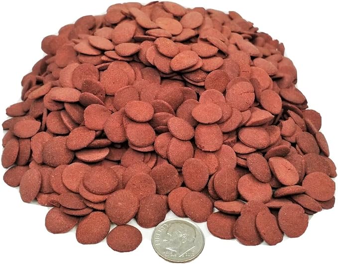 Ultra Color Enhancing 12mm - 1/2" Sinking Wafers of Krill, Astaxanthin, Rose Algae. for Bottom Fish, Plecos, Shrimp, Snails, All Herbivorous & Omnivorous Tropical Fish...1/2-lb