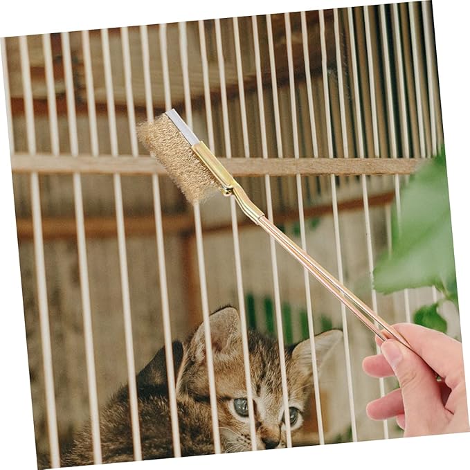 BESPORTBLE 1set Bird Cage Cleaning Brush with Handle and Steel Bristles for Efficient Grime Removal from Cages Trays and Accessories for Parrots and Animals