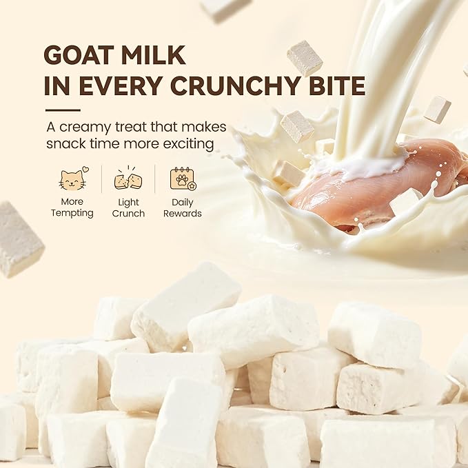 Freeze-Dried Kitten Treats with Goat Milk & Chicken – Supports Digestive Comfort & Natural Immune Health, Healthy Snacks Love By Adults & Seniors (2.5 oz)