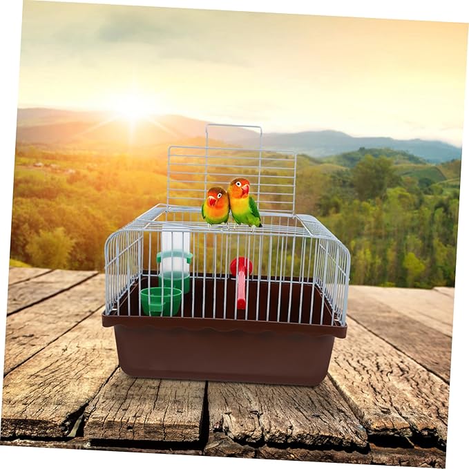 BESPORTBLE Multi-use Bird Carrier with Stand Portable Birdcage for Parakeets Includes Food and Water Accessories Parrot Cage for Animals