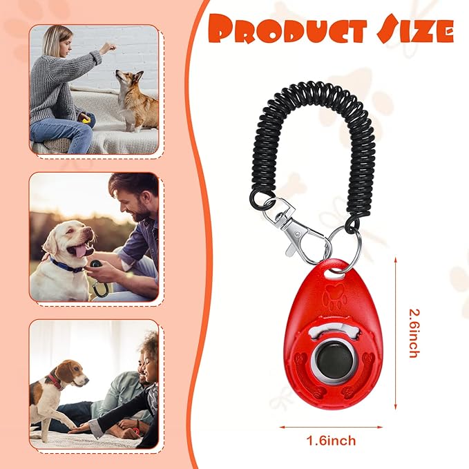 Kigeli 30 Pcs Dog Training Clicker for Pet with Wrist Strap Dog Cat Bird Clicker Puppy Training Supplies for Dogs Cats Horses Birds Behavioral Coaching Accessories (Multicolor)