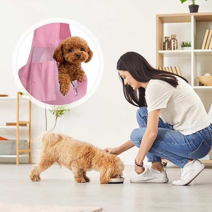Dog Sling Carrier for Small Dogs and Cats Up to 16.5 Lbs, Breathable Thick Shoulder Strap Pet Crossbody Shoulder Bag, (Pink, 1 Pcs) Intended for Outdoor/Camp/Travel