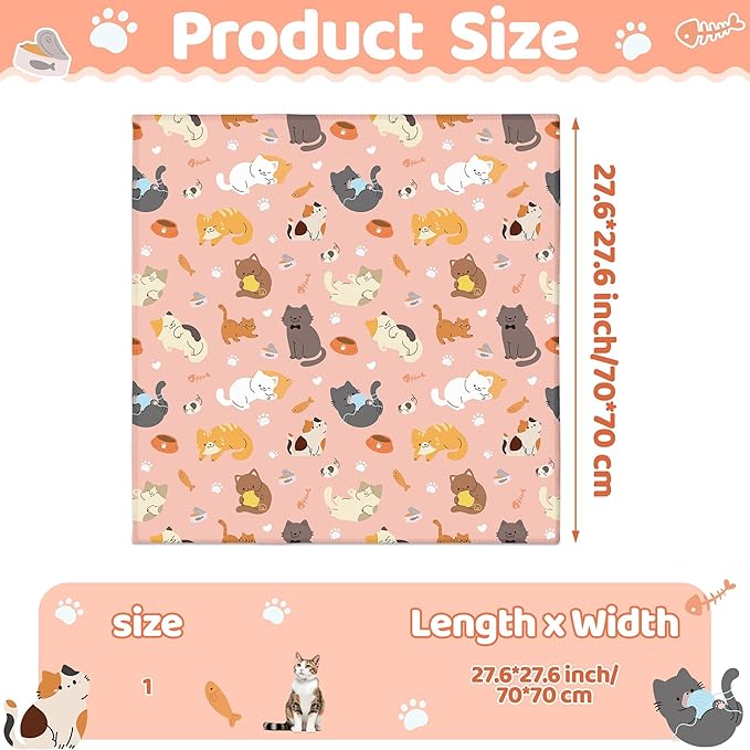 EYxsaxenk 27.6" Cat Grooming Wrap - Pink Self-Adhesive Cat Restraint Wrap Cutting Nails Blanket Anti-Scratch Anti-Escape Cloth Multifunctional Swaddle Pet Tool for Pet Cleaning & Beauty (Within 15lbs)