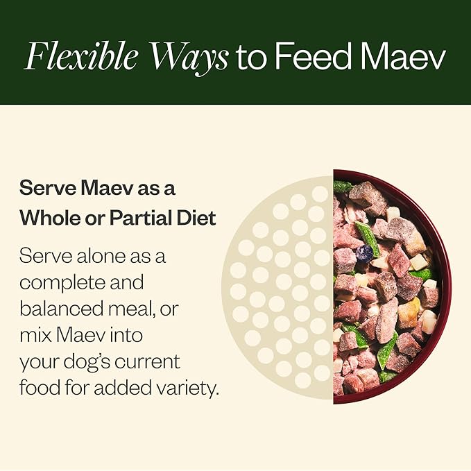 Maev Human-Grade Chicken Dog Food, Anxiety & Calming Formula, Whole Ingredient, Gluten-Free, High Protein Puppy & Dog Food, 25 lb