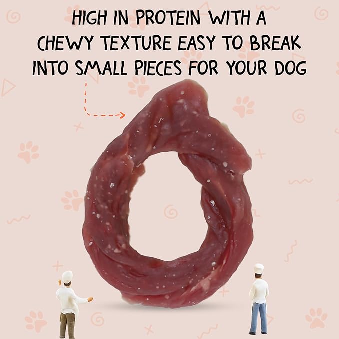 Annika Duck Jerky Rings – High Protein Natural Duck Chews with Taurine, Rawhide-Free Soft & Chewy Training Snacks for Small to Large Dogs, 11.60 oz
