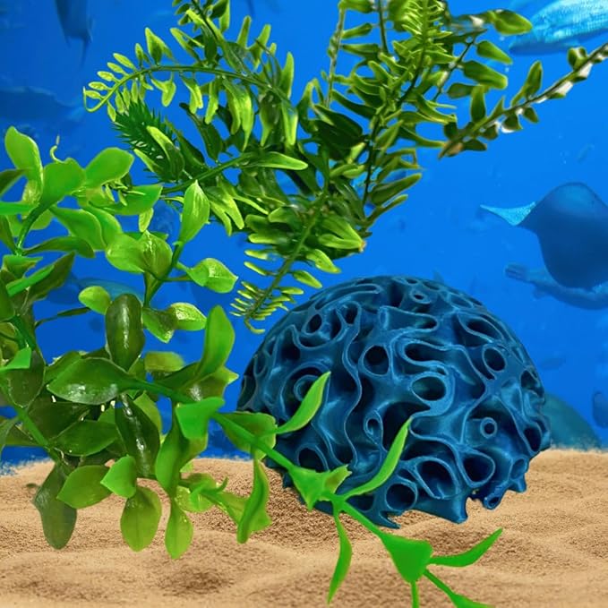 Chatelet REEFSHAPE Aquarium Coral Reef Dome - Aquarium Reef Replica for Fish Shelter & Egg Laying - Aquarium Safe Dome Structure for Fish Shrimp & Aquatic Pets (Neptune Blue)