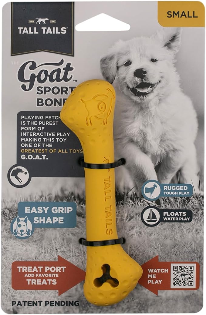 Tall Tails Goat Sport Fetch Bone Toy for Dogs, Small