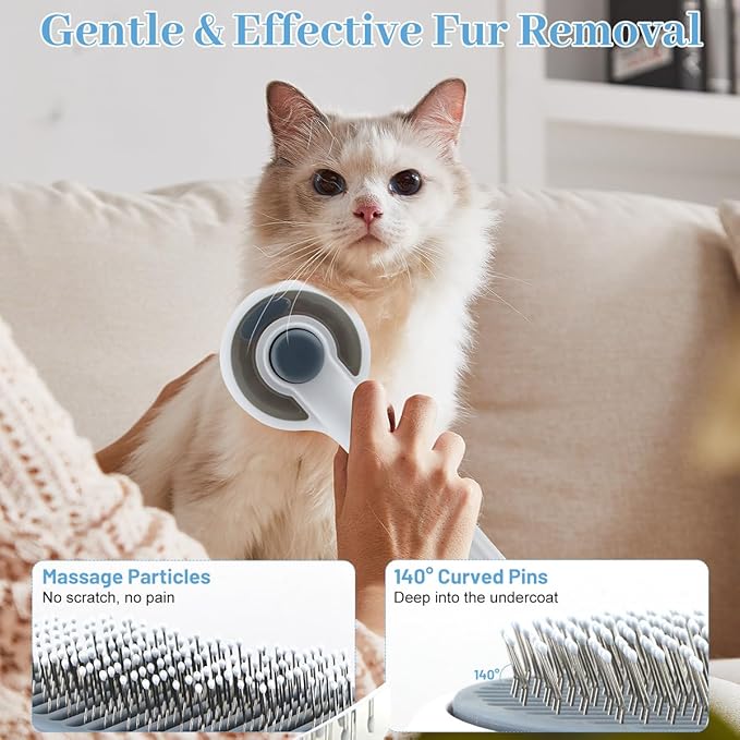 Pet Steam Brush for Dog & Cat, 3-in-1 Steam Grooming Comb - Dog Steam Brush for shedding, Brushes for Indoor Cats Steam for Shedding Hair Clean Hair Removal Comb, 1*Waterless Shampoo