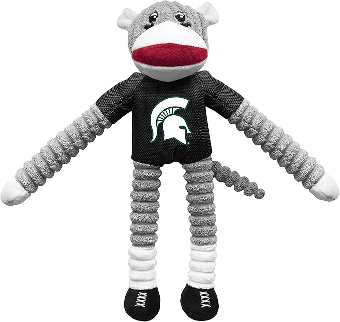Littlearth NCAA Unisex NCAA Sock Monkey and Flying Disc Pet Toy Combo Set