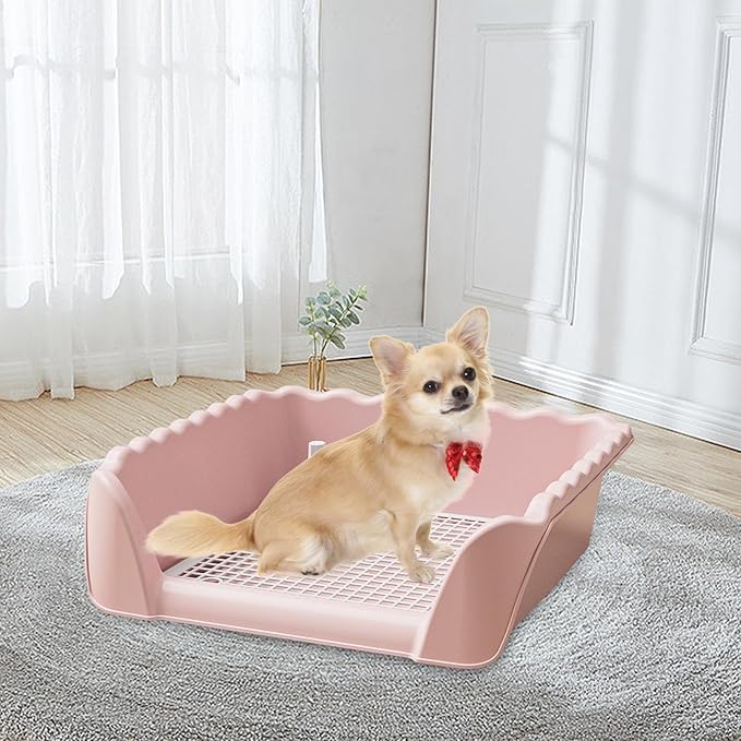Dog Toilet Potty Trainer Pet Litter Pan with Post Training Tray for Puppy Rabbit Pets Indoor Outdoor Use 20.08 x 17.72 x 5.91 Inch-