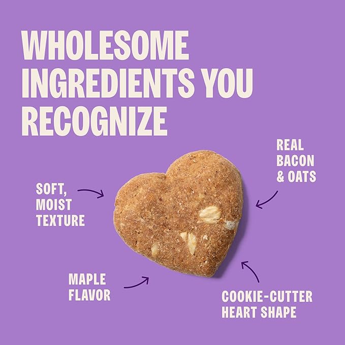 Wellness Old Mother Hubbard Wholesome Indulgences Soft-Baked Dog Biscuits, Natural Treats, Bacon, Oats, and Maple Flavor, 10 oz Bag