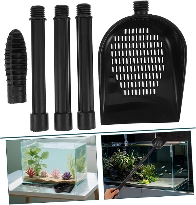 SHINEOFI Fish Tank Cleaner with Detachable Long Handle Multi-Functional Gravel Sand Shovel for Aquarium Maintenance Safe Non-Damaging Aquarium Cleaning Tool for Fish Tanks and Aquatic Pets