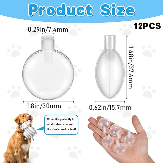 Replacement Squeakers for Dog Toys, 12 Pcs 3cm/1.18In Toy Noise Maker Plush Toy Repair Airbag Squeakers for DIY Repair Dog Cat Toys