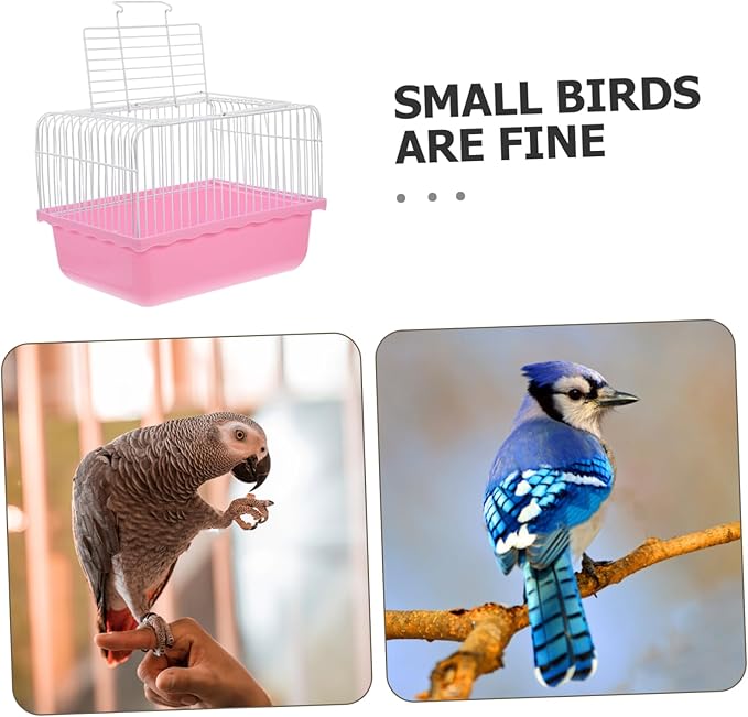 KESYOO Portable Birdcage Bird Carrier Portable Bird Cage Small Cage Mouse Habitat Lightweight Birdcage Small Animal Carrier Pink Abs