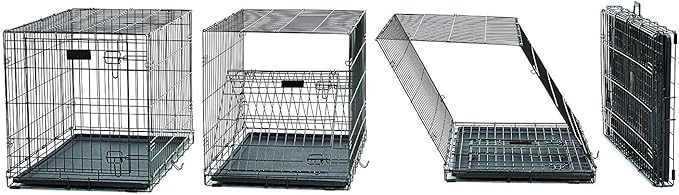 MidWest Homes for Pets Large LifeStages Single Door 42-Inch Folding Dog Crate, Enhanced Security, Includes Leak-Proof Pan, Divider Panel, Handle, Rubber Feet