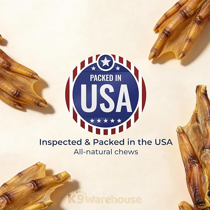 K9warehouse Duck Feet for Dogs – High Protein Dehydrated Dog Treats, Natural Crunchy Chews with Collagen, Glucosamine & Chondroitin for Joint & Hip Health, Dental Care, Small to Large Breeds (30 pcs)