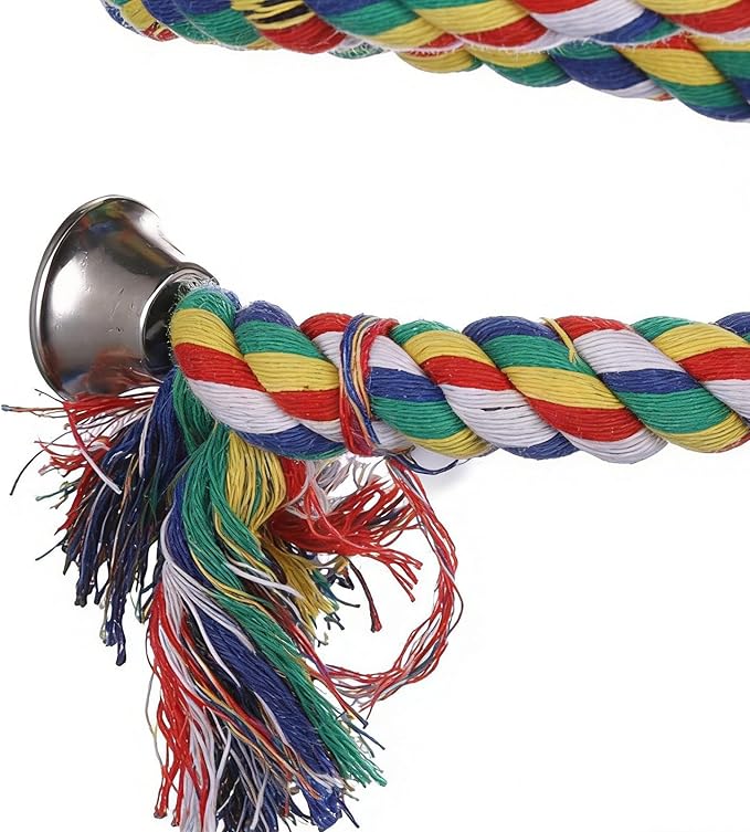 Ergonomic Rope Perch, Bite-Proof Colorful Swing Pet Accessories, Cockatiel Perch Bird Cage Swing Toys,for Parakeet Conure Canaries Hamster Indoor Home Play Chewing