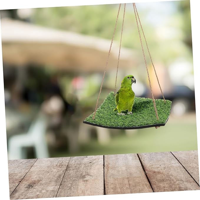Artificial Grass Climbing Net for Small Pets Bird Playground Bearded Dragon Bed Easy to Install Indoor Outdoor Accessory Square