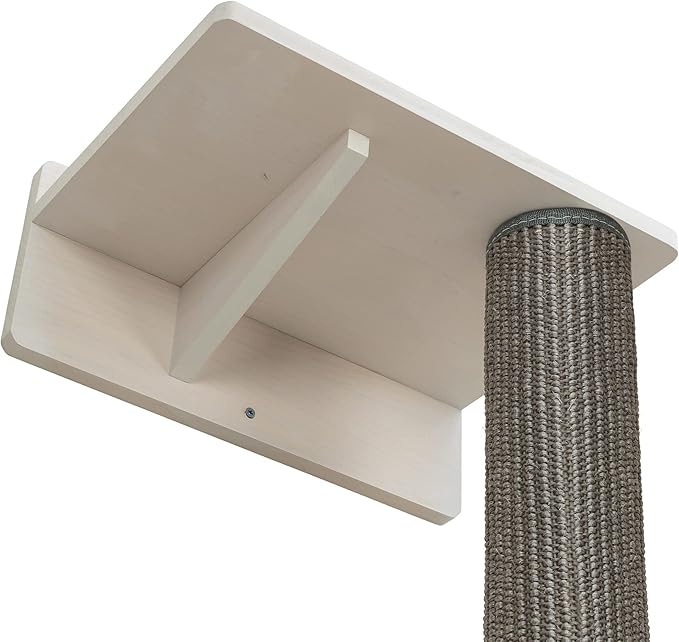 Trixie Cat Wall Furniture Set 1 - Customizable Cat Wall Climbing Set - with Climbable Scratching Post and Elevated Plattform - with Durable Sisal Rope - in White/Gray
