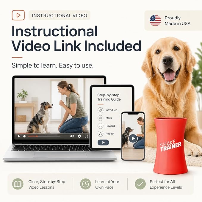 ShakeTrainer - The Original Humane Dog Training Kit with Instructional Video, Dog Training & Behavior Kit for Barking, Jumping & All Bad Habits Without Shocking or Spraying, Easy to Use, Made in USA