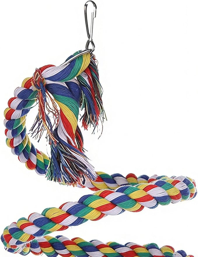 Ergonomic Rope Perch, Bite-Proof Colorful Swing Pet Accessories, Cockatiel Perch Bird Cage Swing Toys,for Parakeet Conure Canaries Hamster Indoor Home Play Chewing