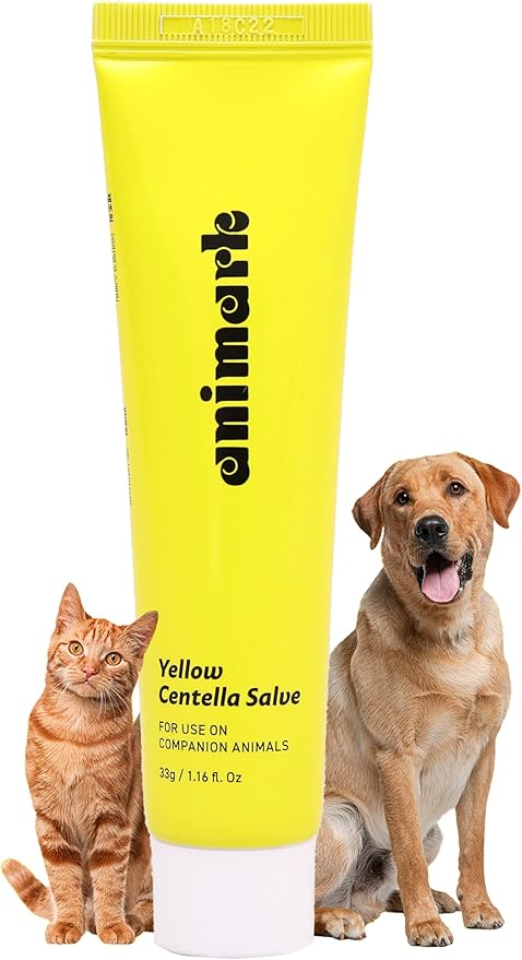 Yellow CENTELLA Salve – Hot Spot & Wound Care Ointment for Dogs, Cats & Small Animals – Lick-Safe, Fast-Acting, Steroid-Free, Natural Healing Balm for Cracked Paws & Skin Irritation, 1.16 oz