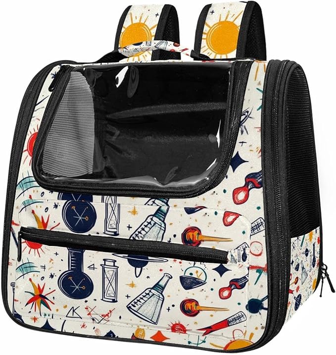 Airline Approved Soft Sided Pet Carrier, Colorful Science Education (1) Pet Travel Bag for Cats & Dogs, Durable, Breathable Pet Travel Bag for Airplane, Car & Train