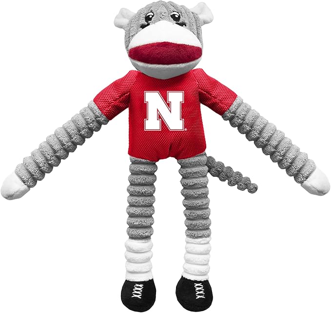 Littlearth NCAA Unisex NCAA Sock Monkey and Flying Disc Pet Toy Combo Set