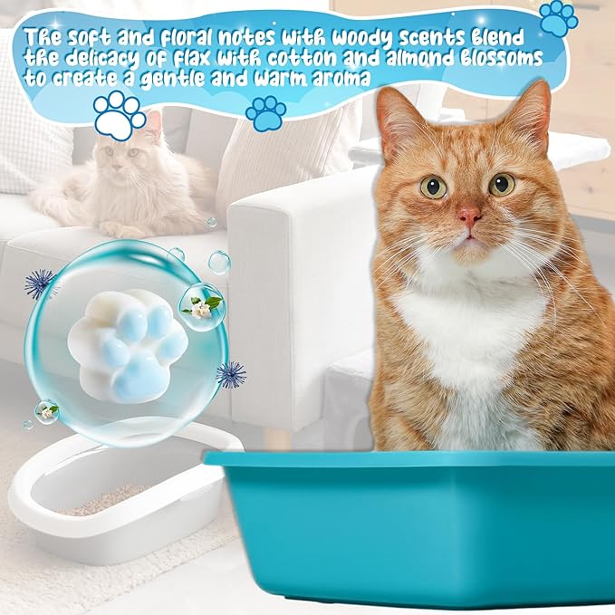 6 Pack Cat Litter Deodorizer Gel, Powerful Odor Eliminator for Litter Box, Remove Strong Odor, for Safe Freshener, Long-Lasting Fresh