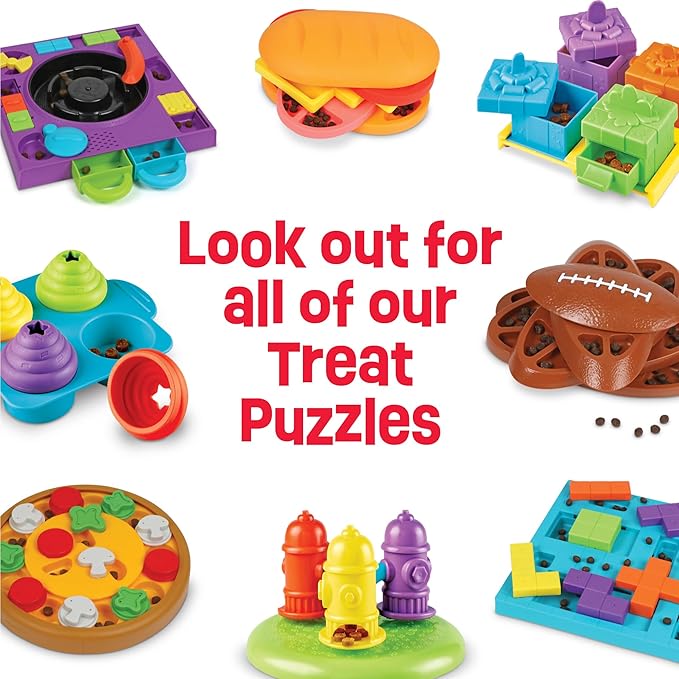 Brightkins DJ Doggo Puzzle Feeder - Slow Feeder Dog Bowls, Puzzle Toys for Dogs, Slow Eating Dog Bowl, Large Puppy Bowls, Treat Puzzles Feeders for Cat and Dogs, Puppy Food Bowl