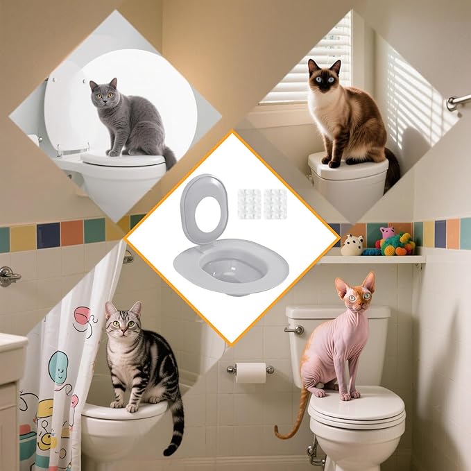 Cat Toilet Training Kit, Removable Urinal System | Toilet Litter Box Trainer for Indoor Use, Home, Apartment, Bathroom, Basement, and Pet Shop Environments