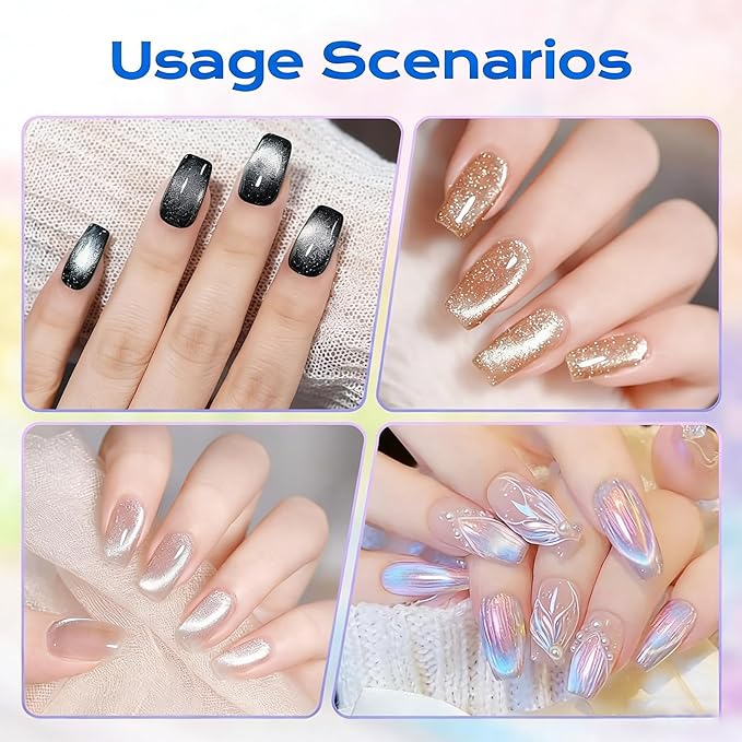 2026 New Rotating Cat Eye Magnet, 360° Rotating Nail Magnet, Glass Bead Nail Art Tool for Cat Eye Gel Polish with Excellent Light Absorption Effect for DIY or Nail Salon (White)