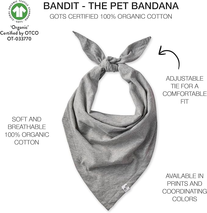 Pet Passion Bandit - THE PET Bandana 100% Organic Cotton Pet Bandanas Clothes for Small, Medium, Large Dogs, 2-Pack Red Sold Stripe, Medium/Large
