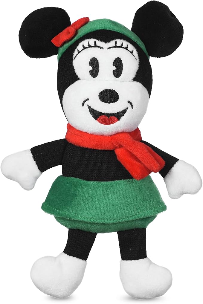 Disney for Pets 9 Inch Holiday Plush Minnie Mouse Squeaker Toy for Dogs | Minnie Mouse Plush Dog Toy | Holiday Disney Toys for Dogs, Official Product of Disney for Pets