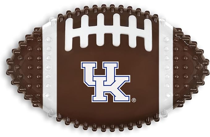 NCAA Kentucky Wildcats Mega-Chew Hard Nylon Bacon-Flavored Dog Bone Football Chew Toy. Interactive Tasty & Fun Dog Chew Toy. Indestructible Strong Durable Tough Dog Toys for Aggressive Chewers