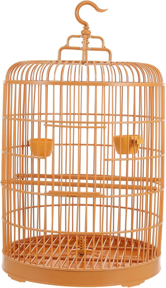 Plastic Hanging Bird Cage with 30-inch Round Dome, Vintage Style Cage Ornament for Small Pet Birds, Suitable for Parakeets, Finches, and Cockatiels, Indoor and Outdoor Use