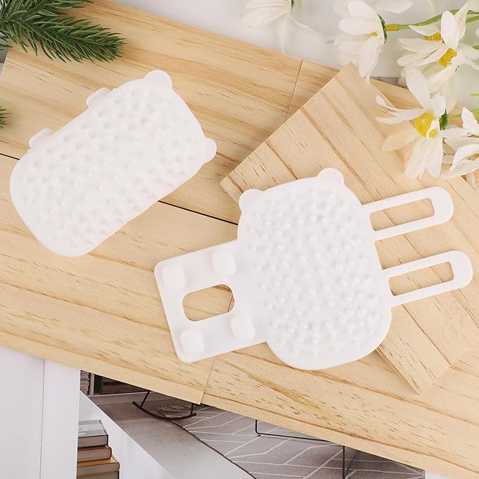 lasuroa 2pcs Self Cleaning Cat Brush, 2-in-1 Tickling Comb Pet Brush Pet Tickling Artifact Cat Grooming Shedding Brush Cat Corner Scartcher for Short/Long Hair Cats (White), 6.49x3.94 Inch