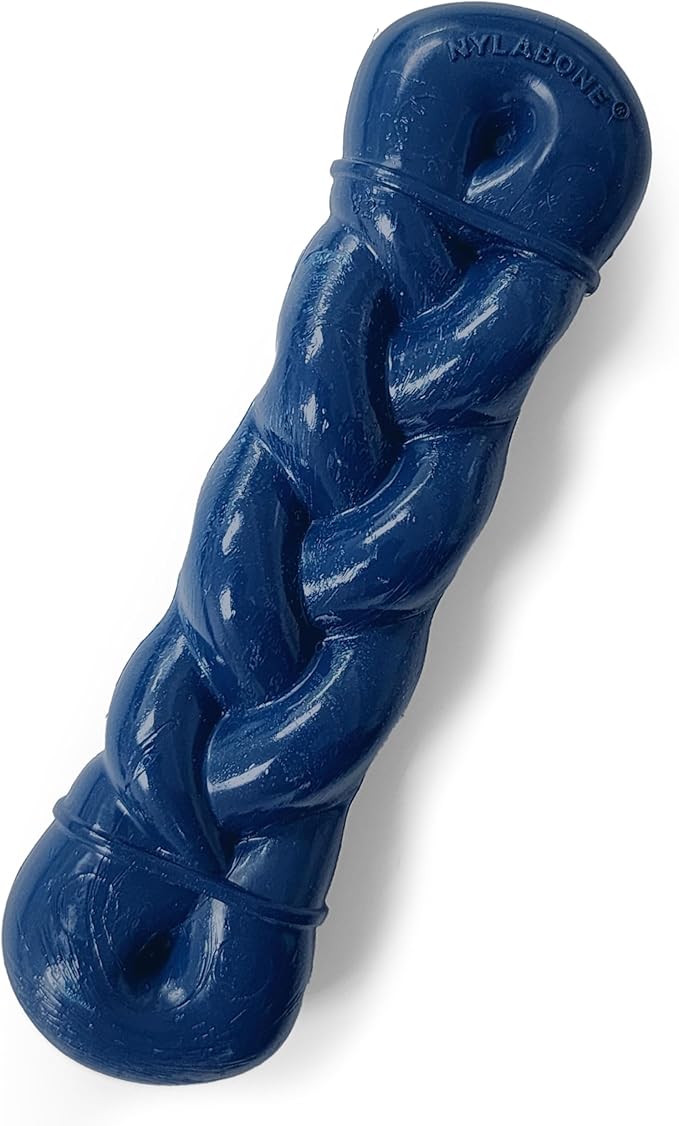 Nylabone Love Our Oceans Infinity Braid Bone Power Chew Toy for Dogs, Recycled & Sustainable Dog Chew Bones, Made in USA, Bully Stick Flavor, Small Dog Toys - Up to 25lbs, 1 Count