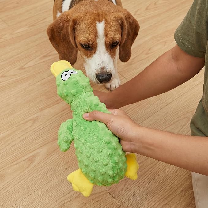 Calming Duck for Dogs, Interactive Squeaky Dog Chew Toy with Built-in Squeaker, Stuffed Duck Dog Squeaky Toy to Keep Them Busy for Small, Medium & Large Dogs Cats