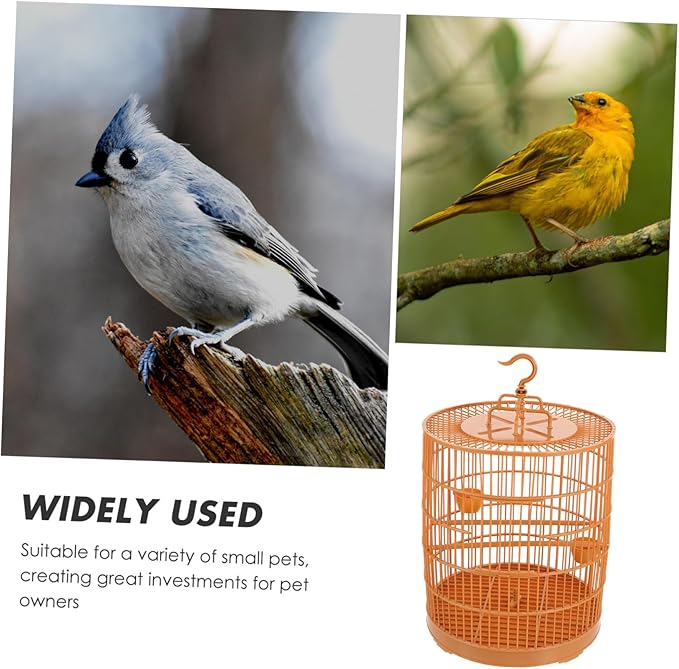 Kisangel Decorative Hanging Bird Cage Plastic Small Animal Cage with Safety Door Spacious Design for Parakeets Hamsters and Small Birds