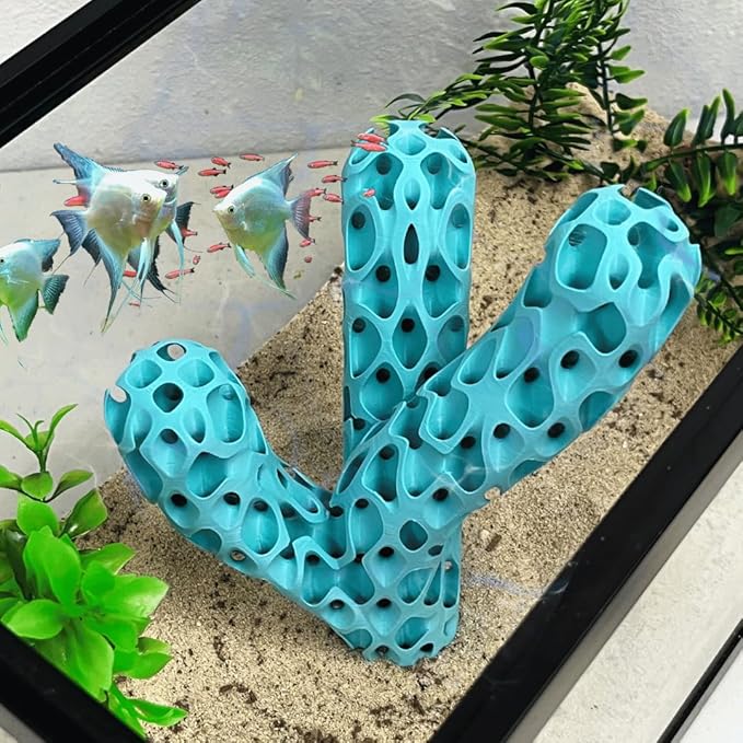 Chatelet REEFSHAPE Aquatic Branch Haven – Vertical Reef Shelter with 3-Limb Branch Design, Aquarium Safe Structure for Fish, Shrimp, Microorganisms, & Aquatic Pets (White)