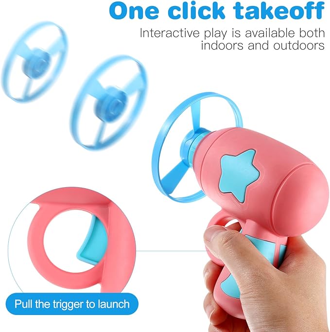 Alipis Interactive Cat Toy Flying Disc Launcher Set with 3 Durable Flying Discs Outdoor and Indoor Play for Cats and Kids Fun Exercise