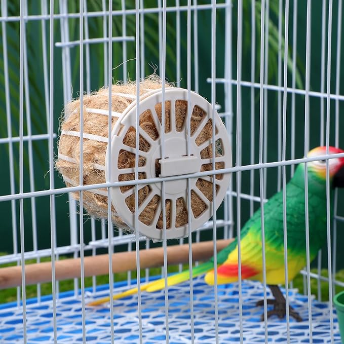 Abaodam Bird Nesting Material with Jute and Cotton Bedding for Small Birds Canary Parakeet Finches Durable Natural Nesting Supplies with Basket 2.87X2.87X10.23In