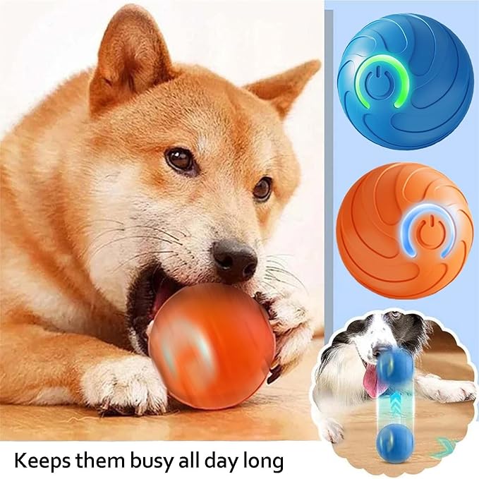 2025 New Shaky Ball Toy for Dogs,Interactive Dog Toys,2025 New Vibrating Dog Balls,USB Rechargeable Automatic Moving Toy Ball for Small Dogs and Cats (Orange)