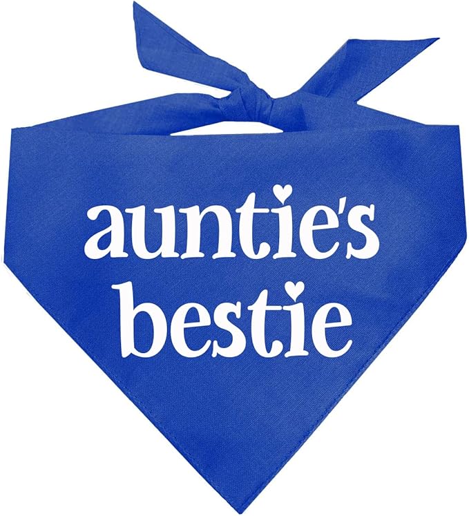 Auntie's Bestie Aunt, Valentine's Day, Mother's Day Dog Bandana (Royal, OS 401)