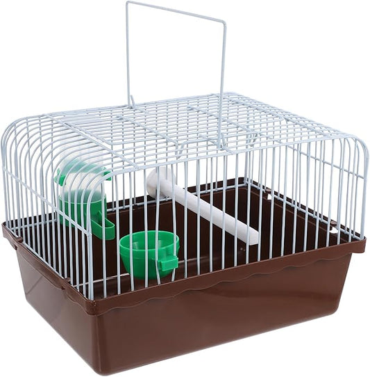 LALAFINA Portable Bird Cage for Travel with Perch Food Box Waterer Abs Iron Construction Spacious Lovebird and Small Parrot Carrier Carry Bird Travel Crate for Outdoor Use
